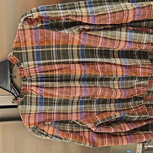 💕VERONICA BEARD💕 Destiny Crinkle Plaid A-Line Dress ~ Olive Green/Pink 8 NWT - Picture 13 of 16